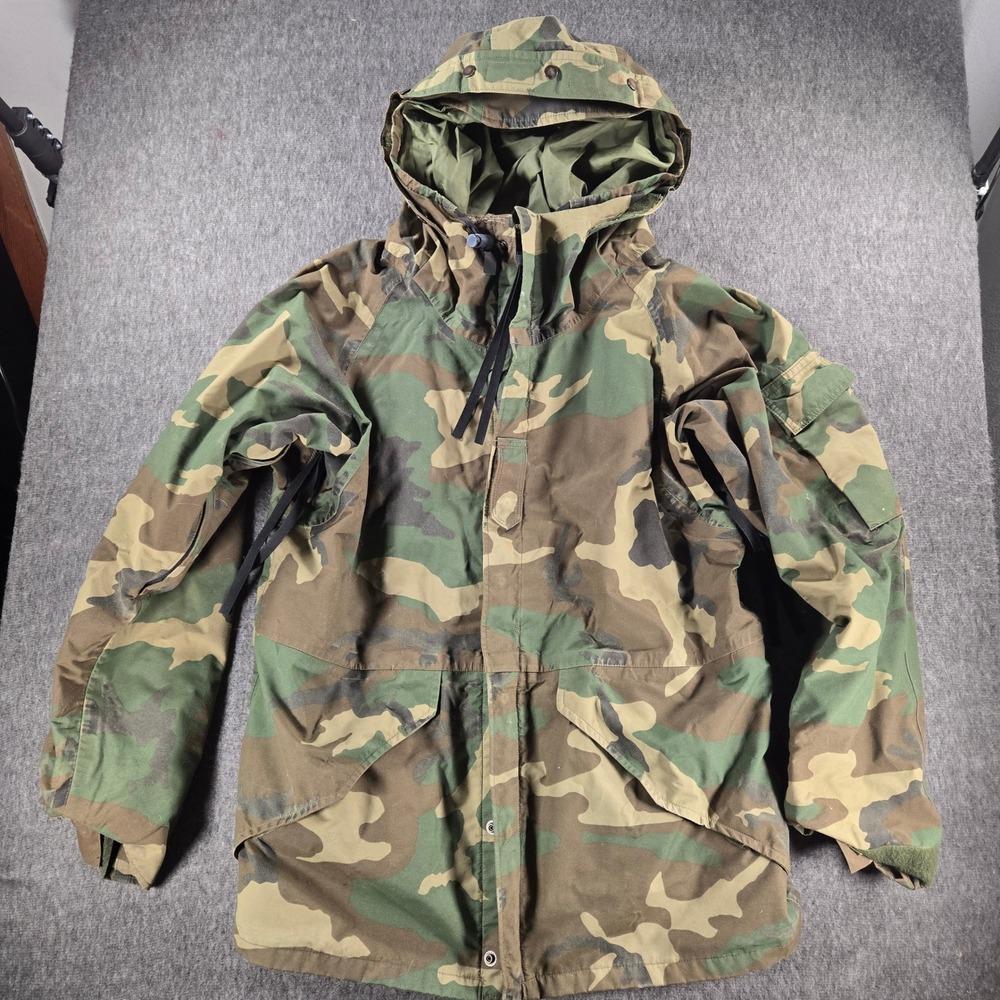 Vintage US Military ECWCS Gen 1 GoreTex Parka Small Regular Woodland Camo Jacket